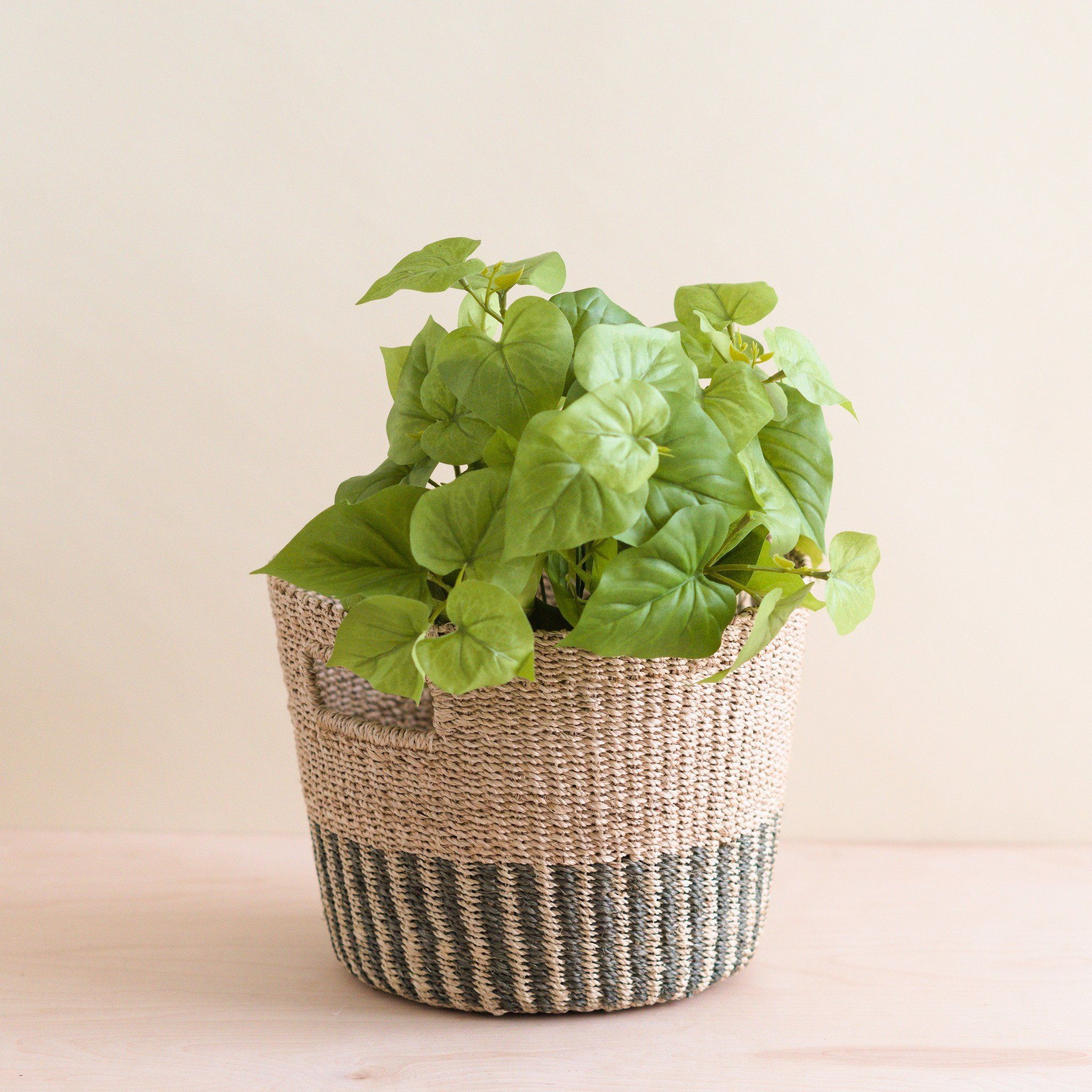 Gray + Natural Tapered Basket