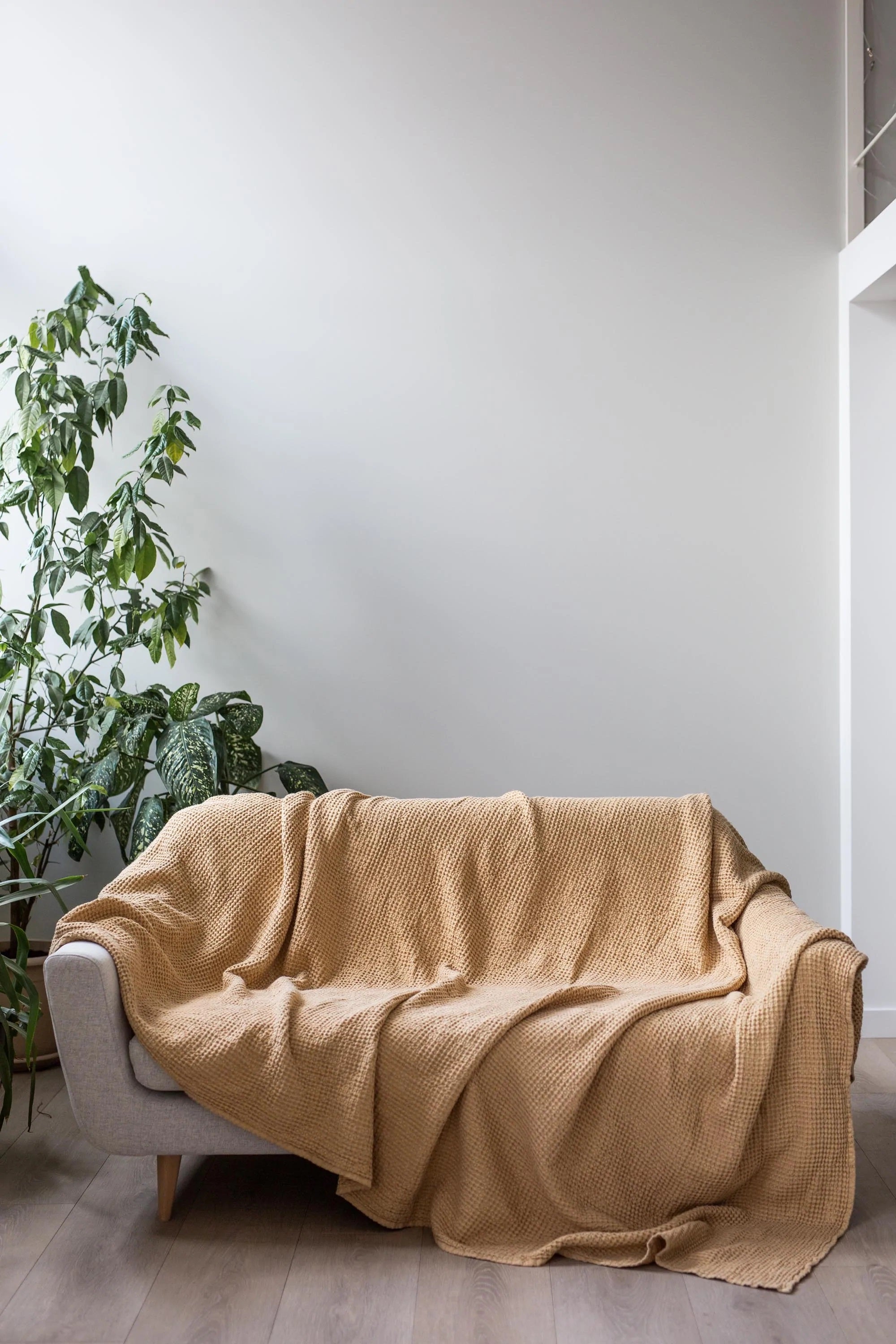 Linen Waffle Blanket