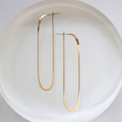 Long Oval Hoop Earrings