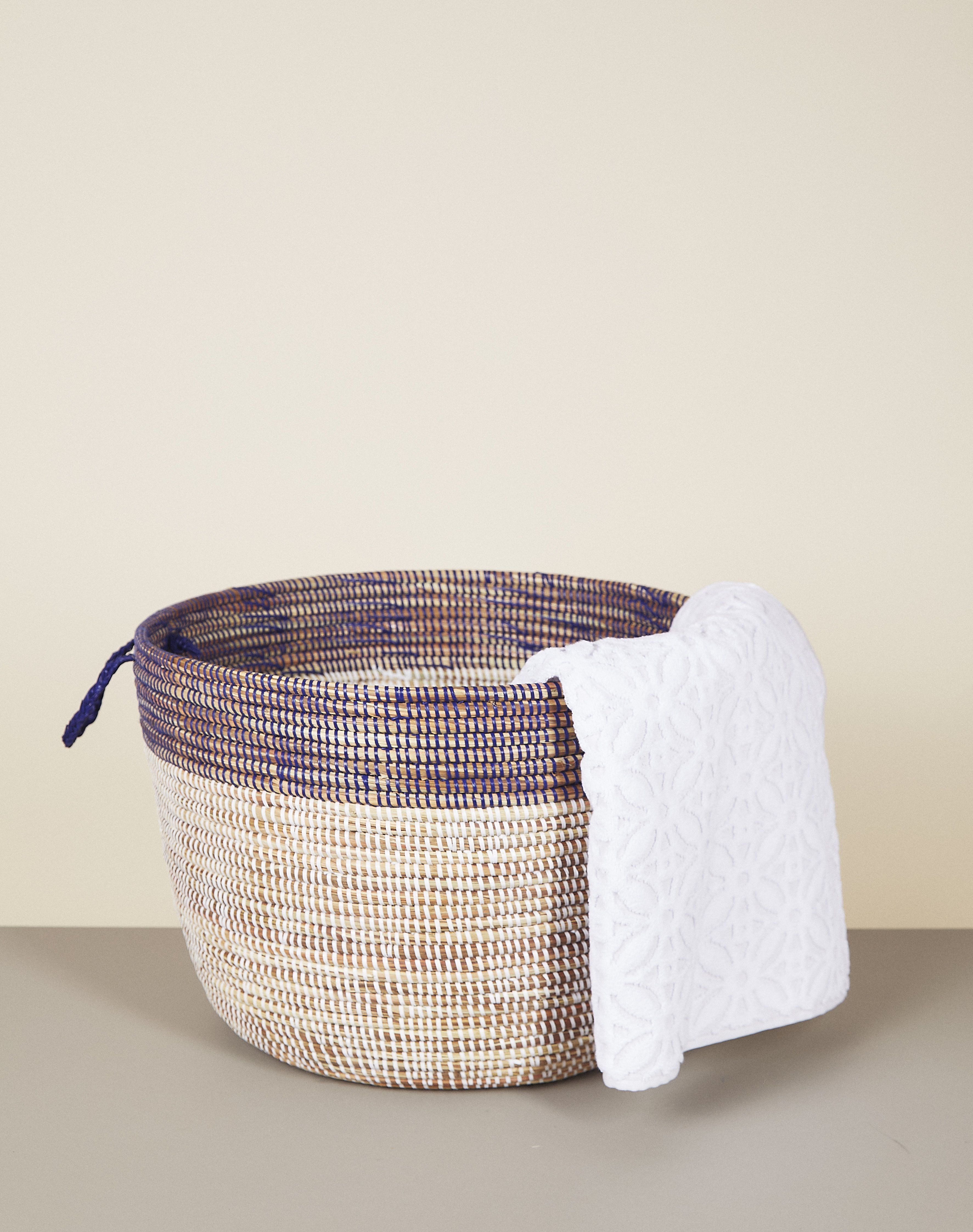 Low Two-Tone Hamper Basket