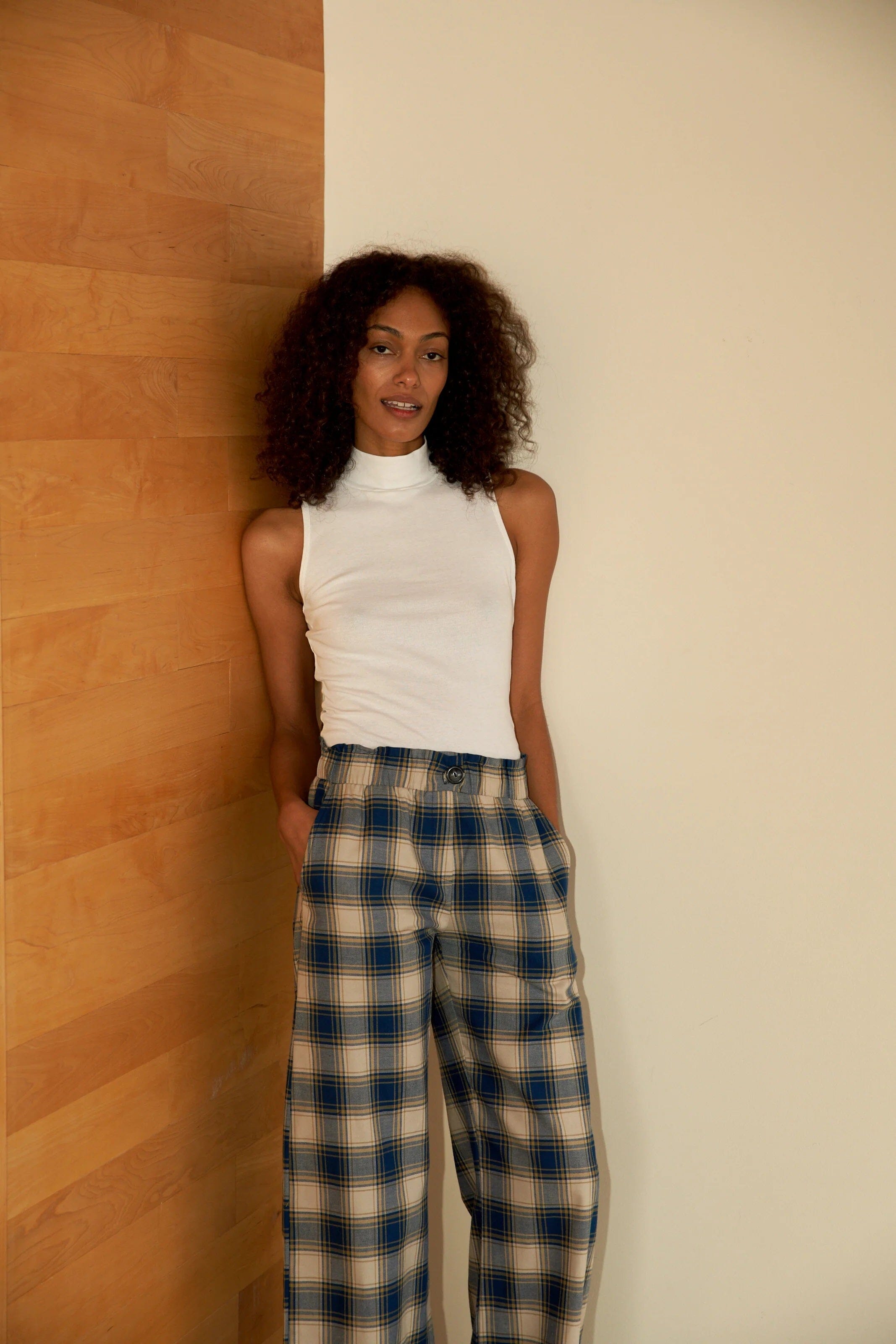 Lucile Upcycled Plaid Pant