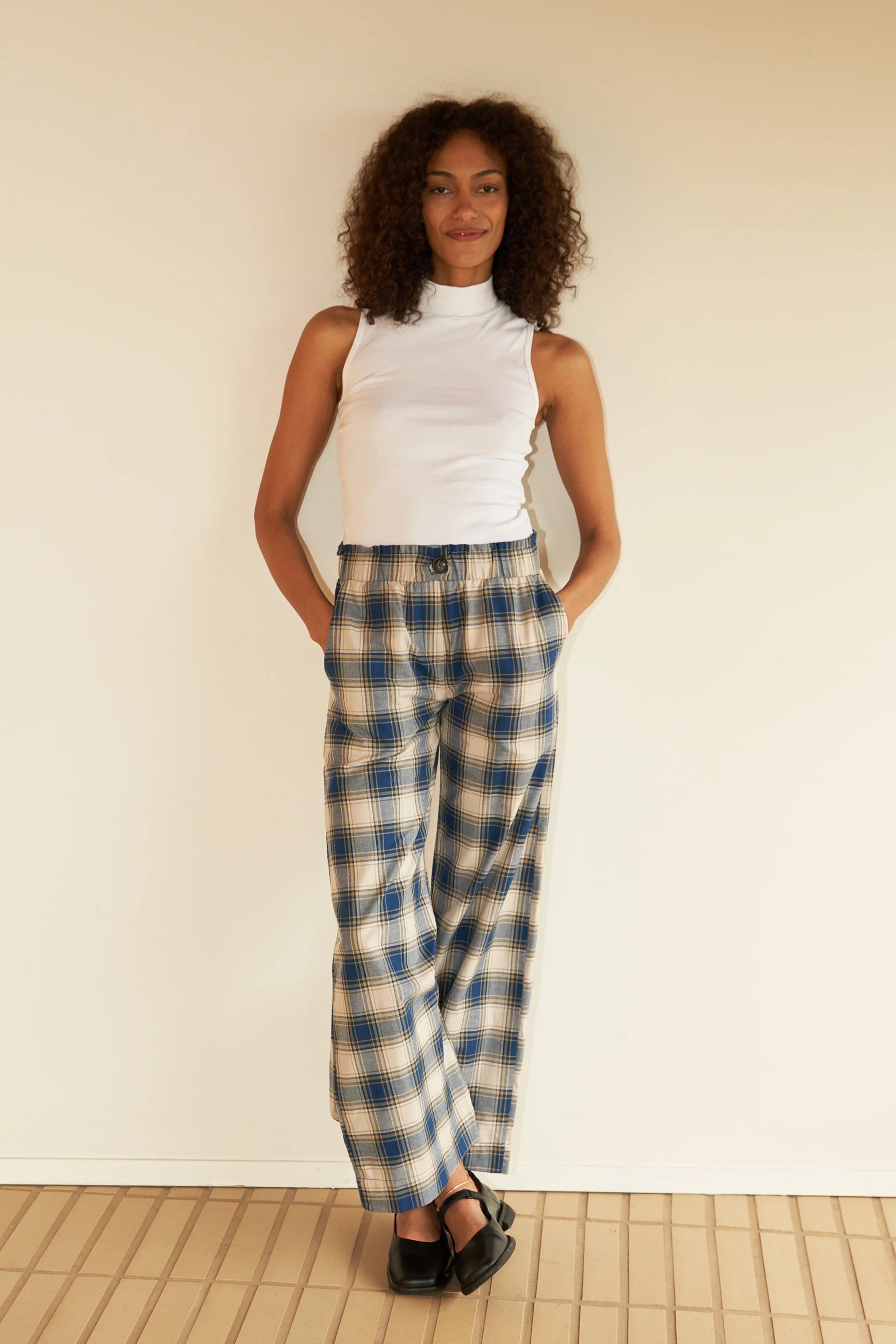 Lucile Upcycled Plaid Pant