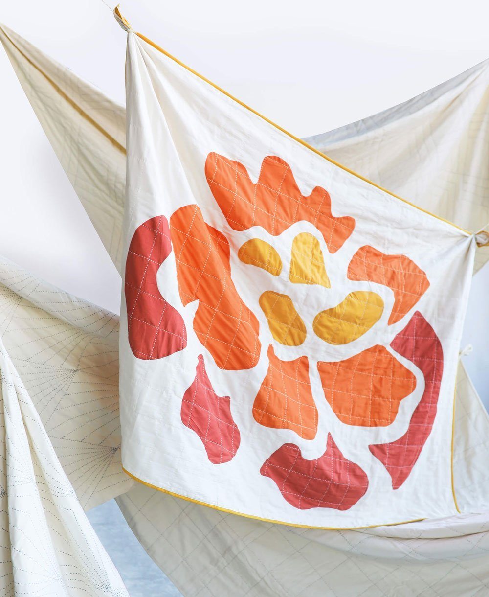 Marigold Bloom Throw Quilt