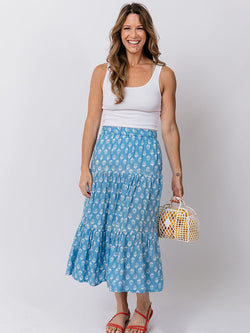 Danielle Cornflower Blossom Tiered Skirt