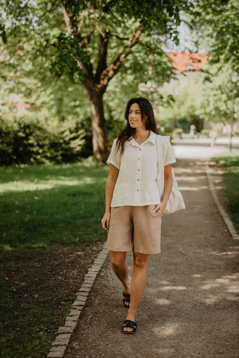 Matilda Long Linen Shorts