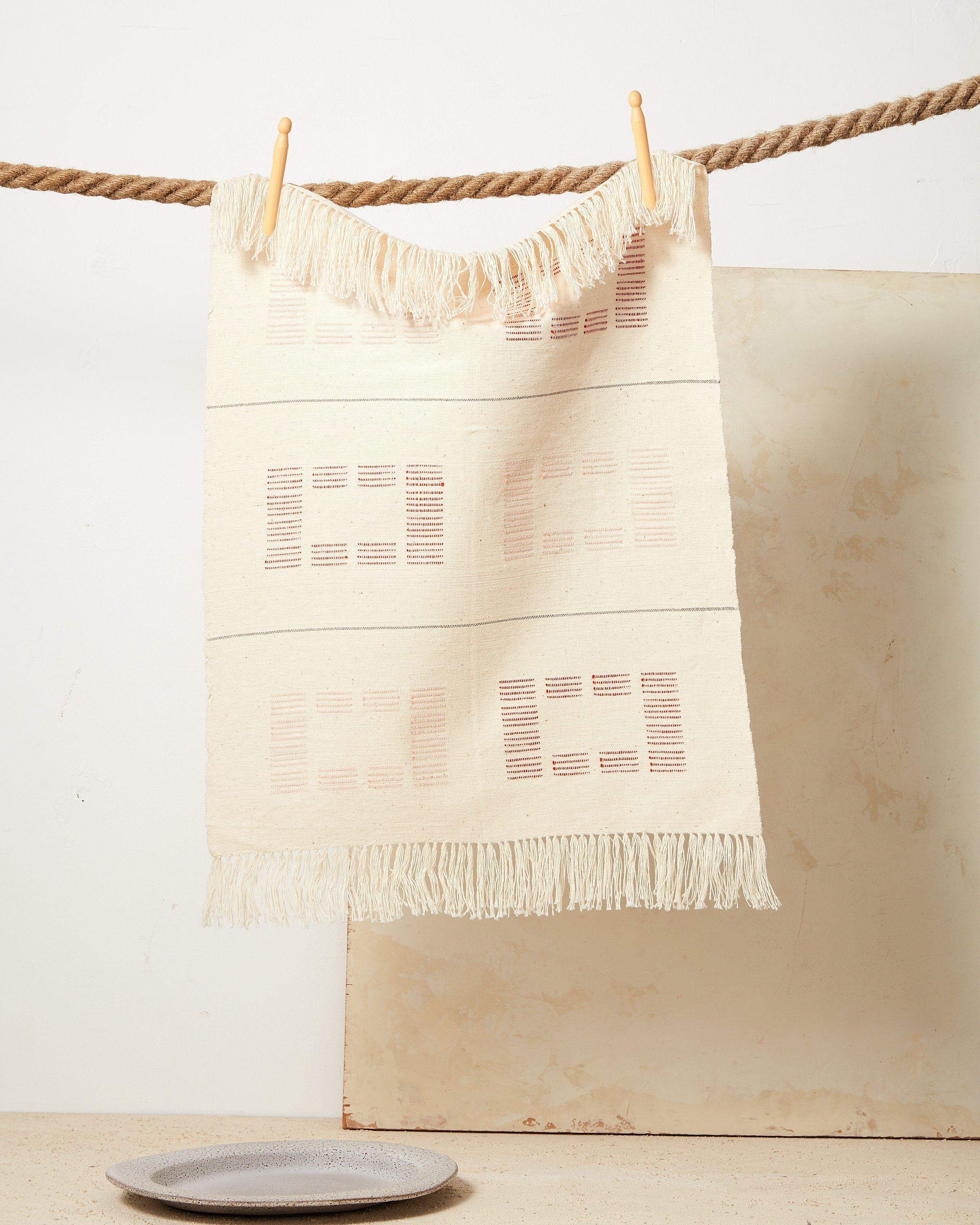 Blocks Hand / Kitchen Towel - Rust