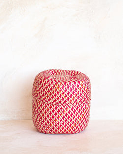 Minna Small Oaxacan Woven Basket - Crimson Basket Minna 