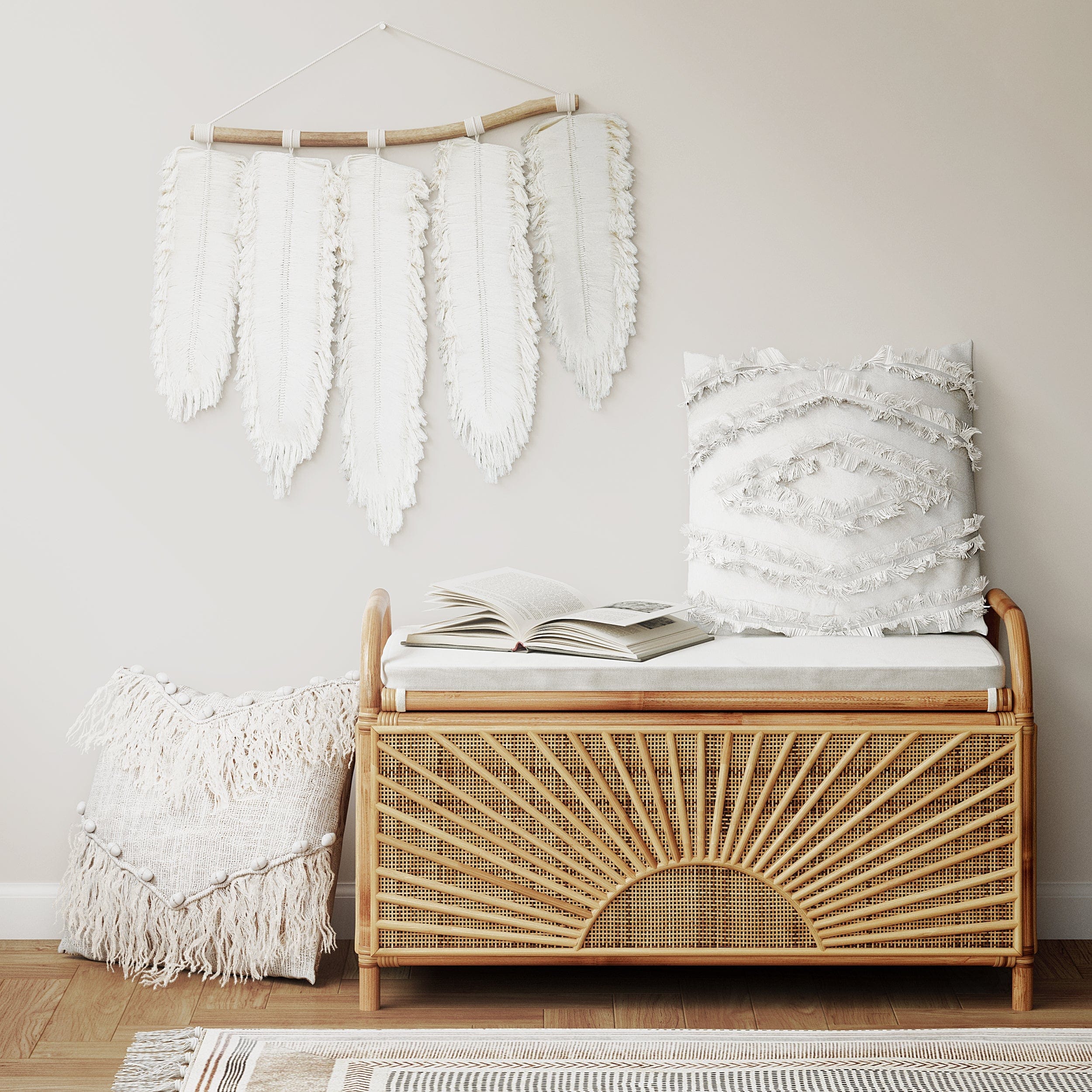 Lucy Natural Rattan Trunk/Bench