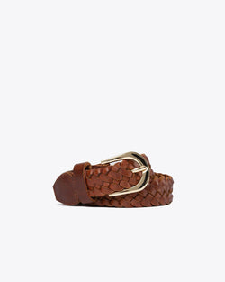 Nisolo Talia Braided Belt Brandy Leather Belt Nisolo