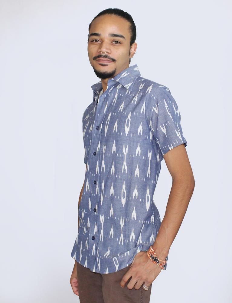 Men's Celestial Ikat Button Down Shirt