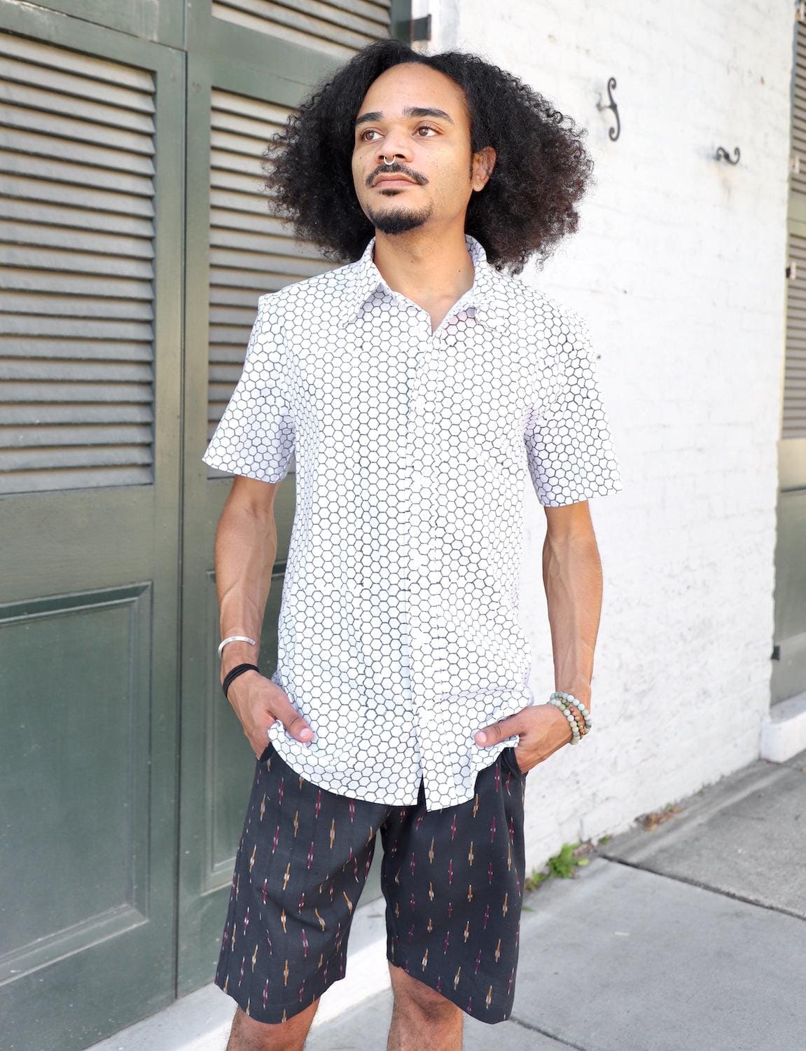 Men's Honeycomb Button Down Shirt