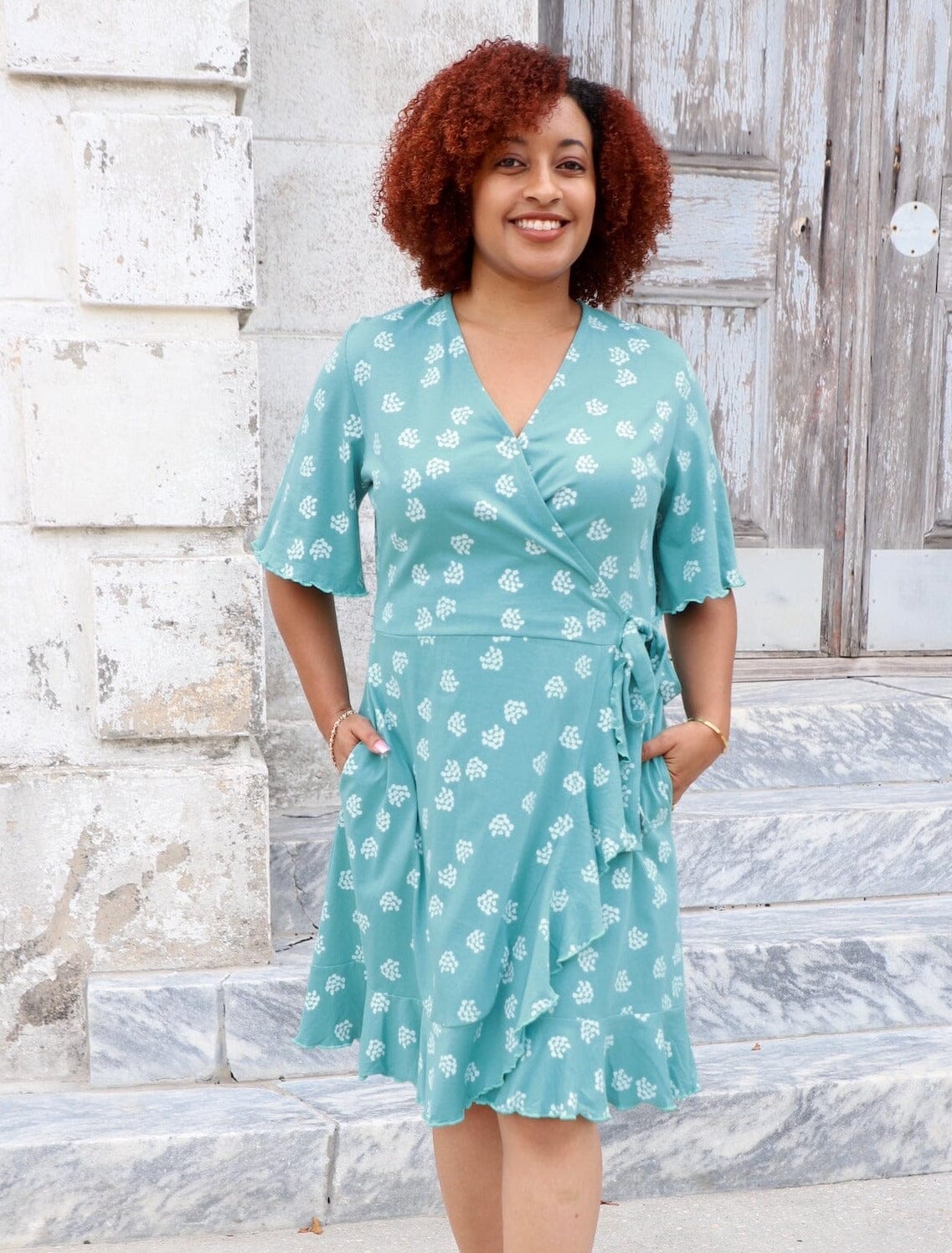 Hydrangea Wrap Dress