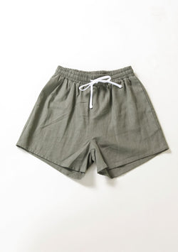 Poplinen Rita Linen Shorts - Olive Apparel & Accessories Poplinen 