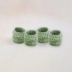 Raffia Crochet Napkin Rings Set Napkin Rings LIKHÂ Sage 