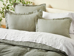 Relaxed Linen Sham Shams Coyuchi Standard Laurel 