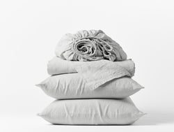 Relaxed Linen Sheet Set - Fog Sheets Coyuchi 