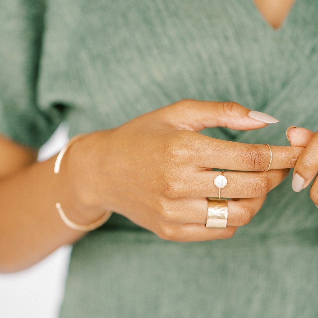 Deep Pearl Recycled Gold Ring