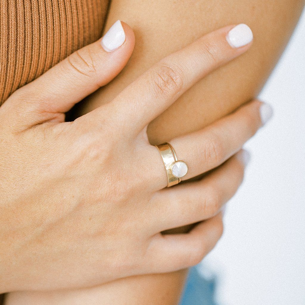 Deep Pearl Recycled Gold Ring