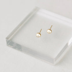 Recycled Gold Stud Earrings - White Topaz