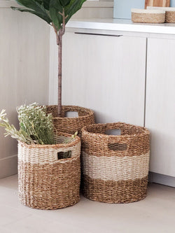 Savar Hamper Basket with Handle Set - Natural