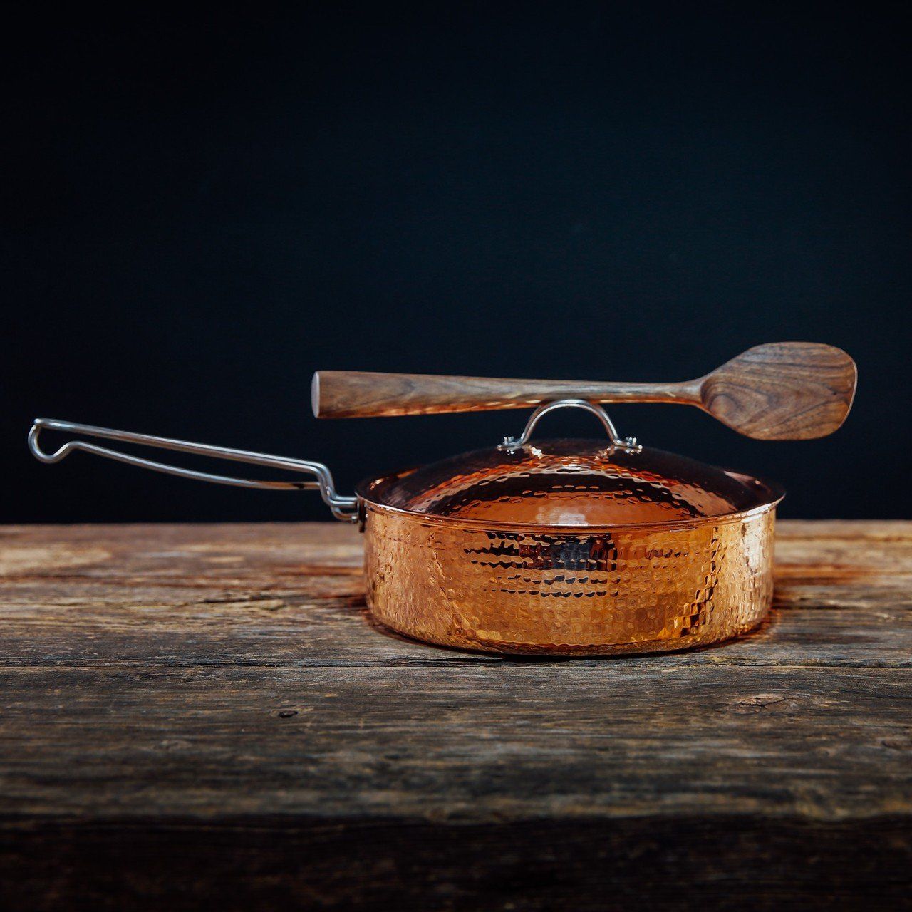 3 Qt Recycled Copper Fry Pan with Lid