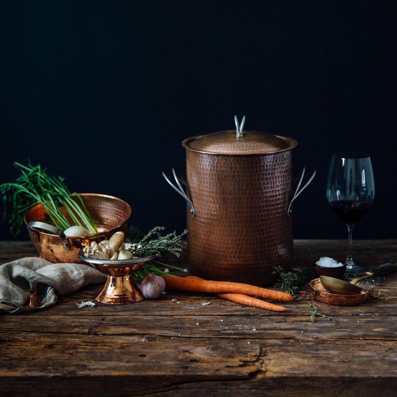 Big, Beautiful Recycled Copper Stock Pot