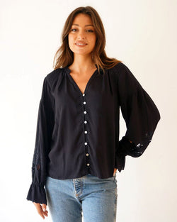 Stevie Blouse Shirts Paneros Clothing XS Black 