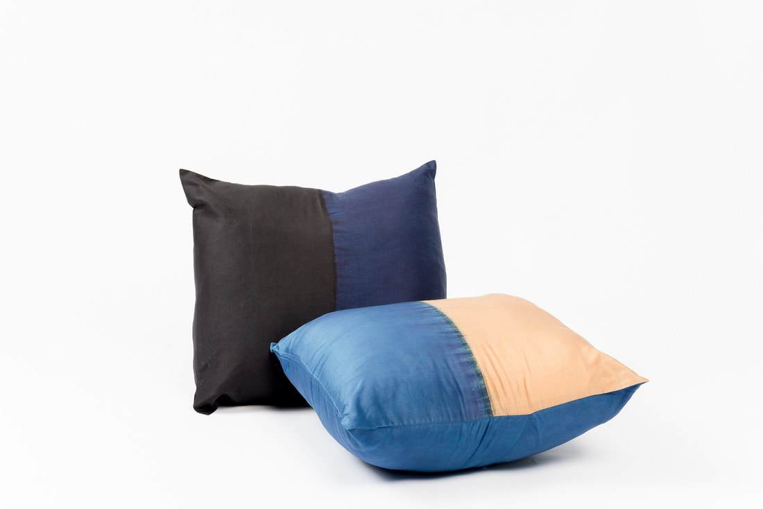 Aakar Silk Throw Pillow - Indigo