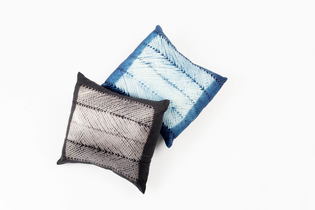 Ara Silk Throw Pillow - Indigo