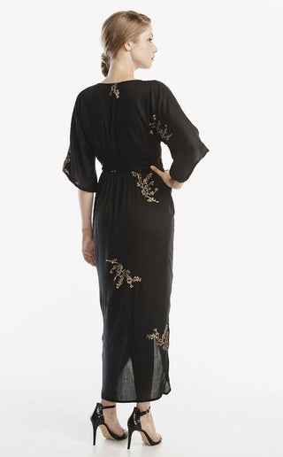 Cherry Blossom Modal Maxi Wrap - Black + Gold – Made Trade