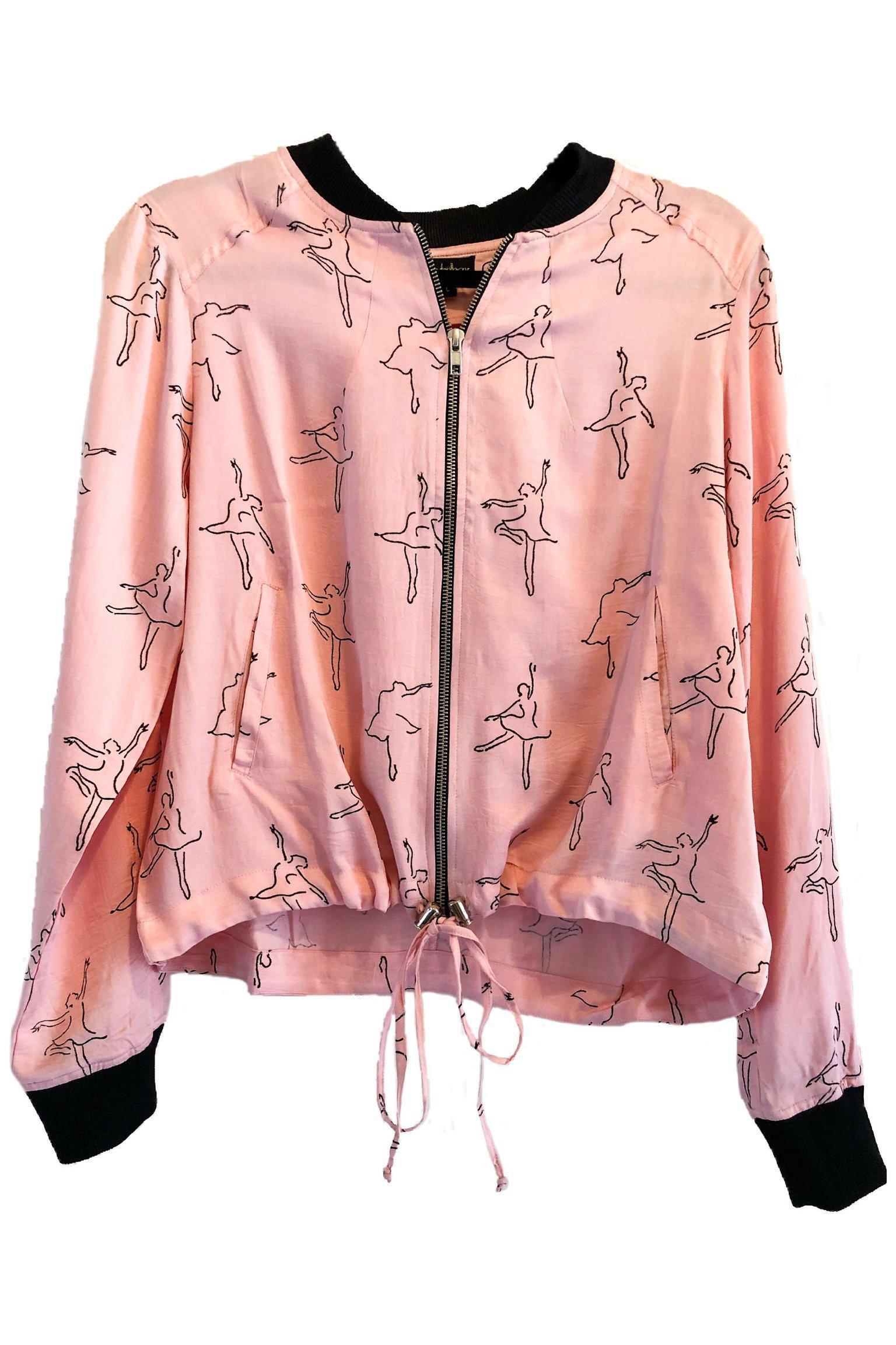 Dancing Ballerina Modal Bomber - Pink + Black