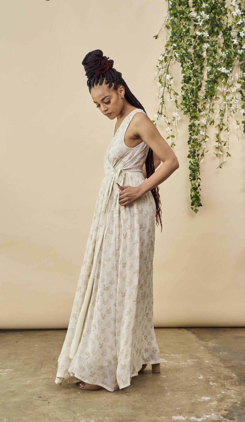 Ginkgo Leaf Maxi Dress