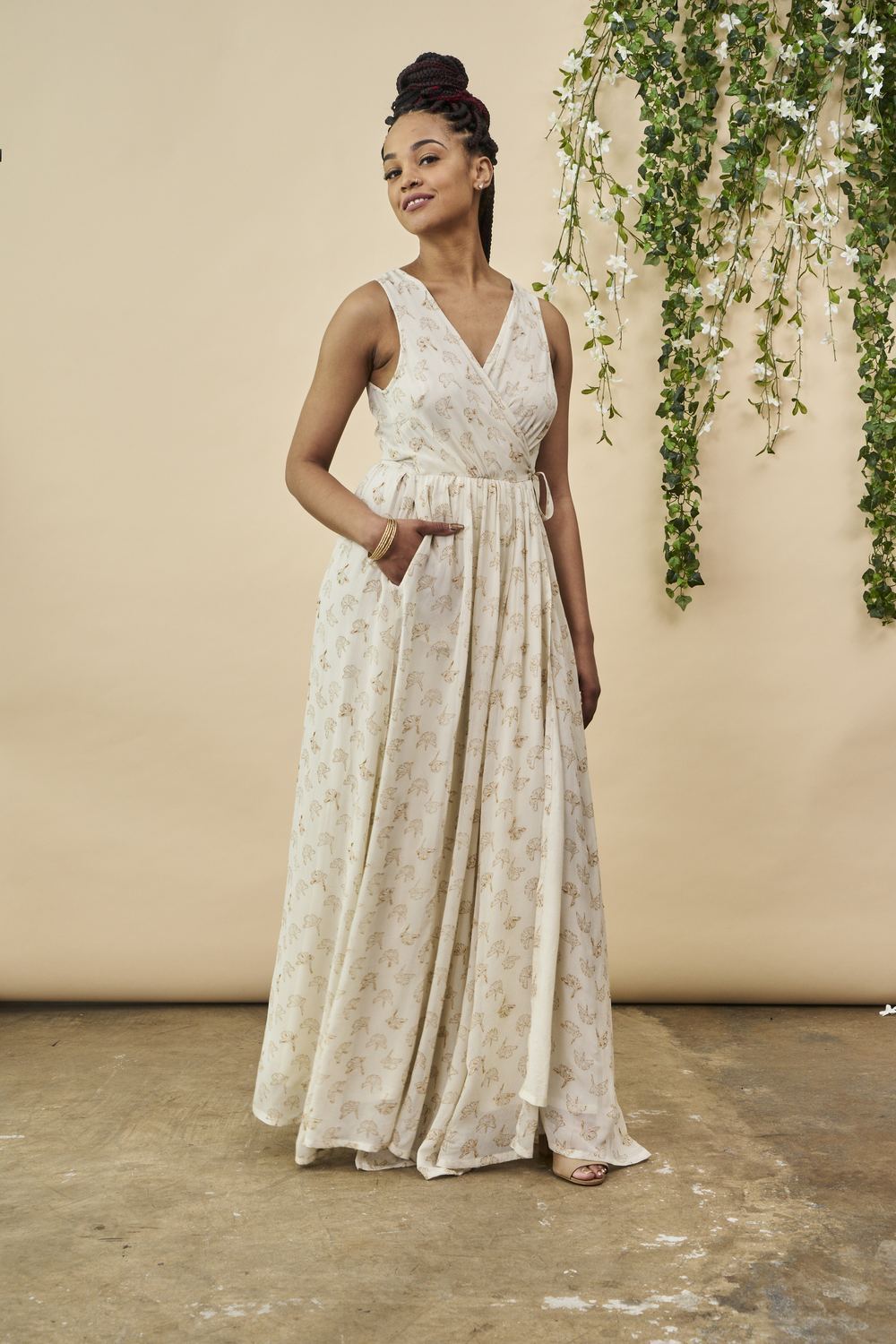 Ginkgo Leaf Maxi Dress