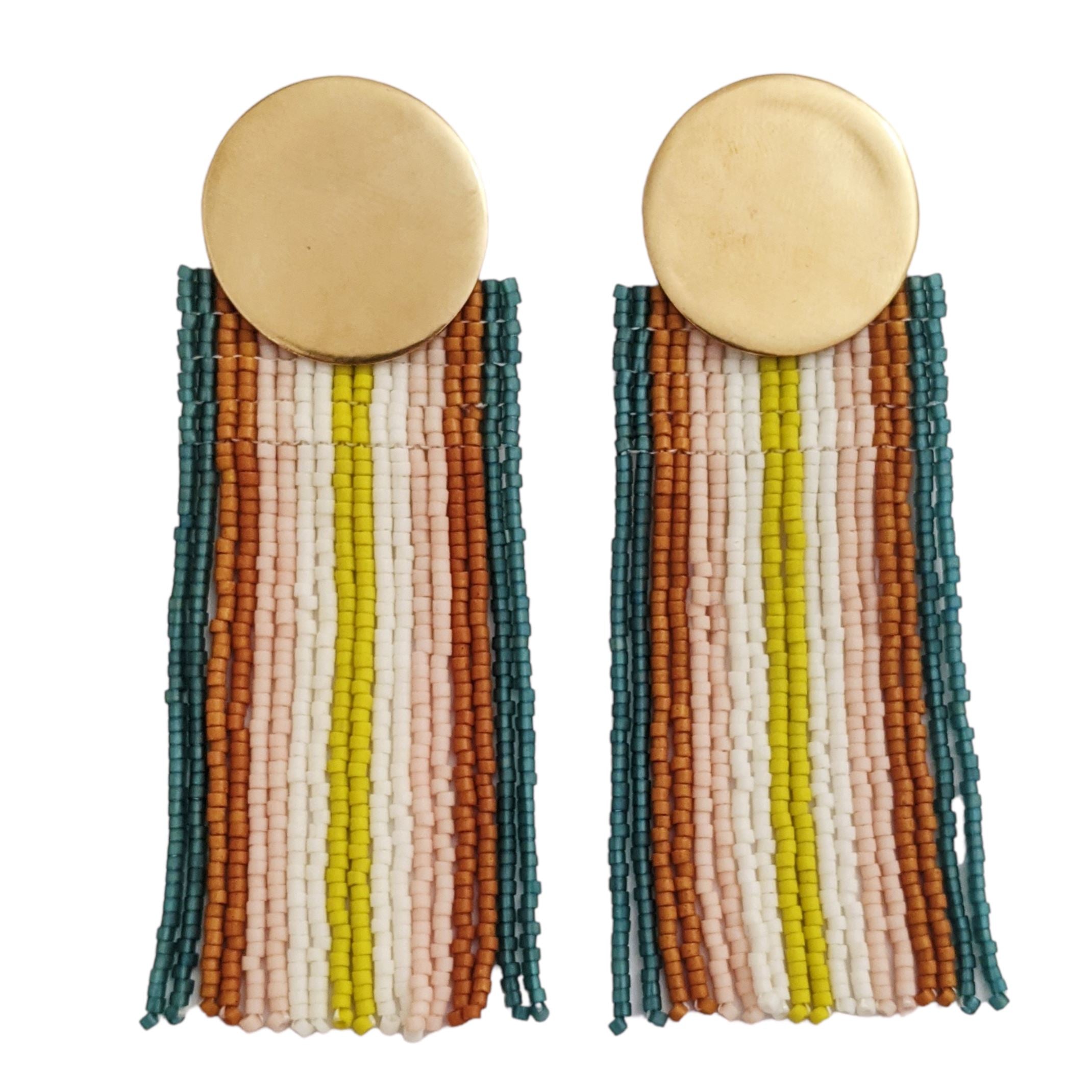 Groovy Stripes Beaded Earrings