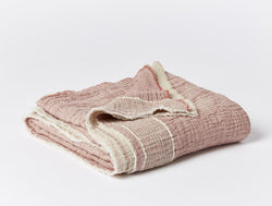 Topanga Matelasse Throw Blanket Throw Blankets Coyuchi Rosehip 