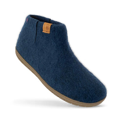 Unisex Wool Bootie Slipper with Rubber Sole Slippers Baabushka 36 Navy 