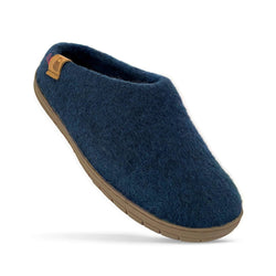 Unisex Wool Slipper with Rubber Sole Slippers Baabushka 36 Navy 