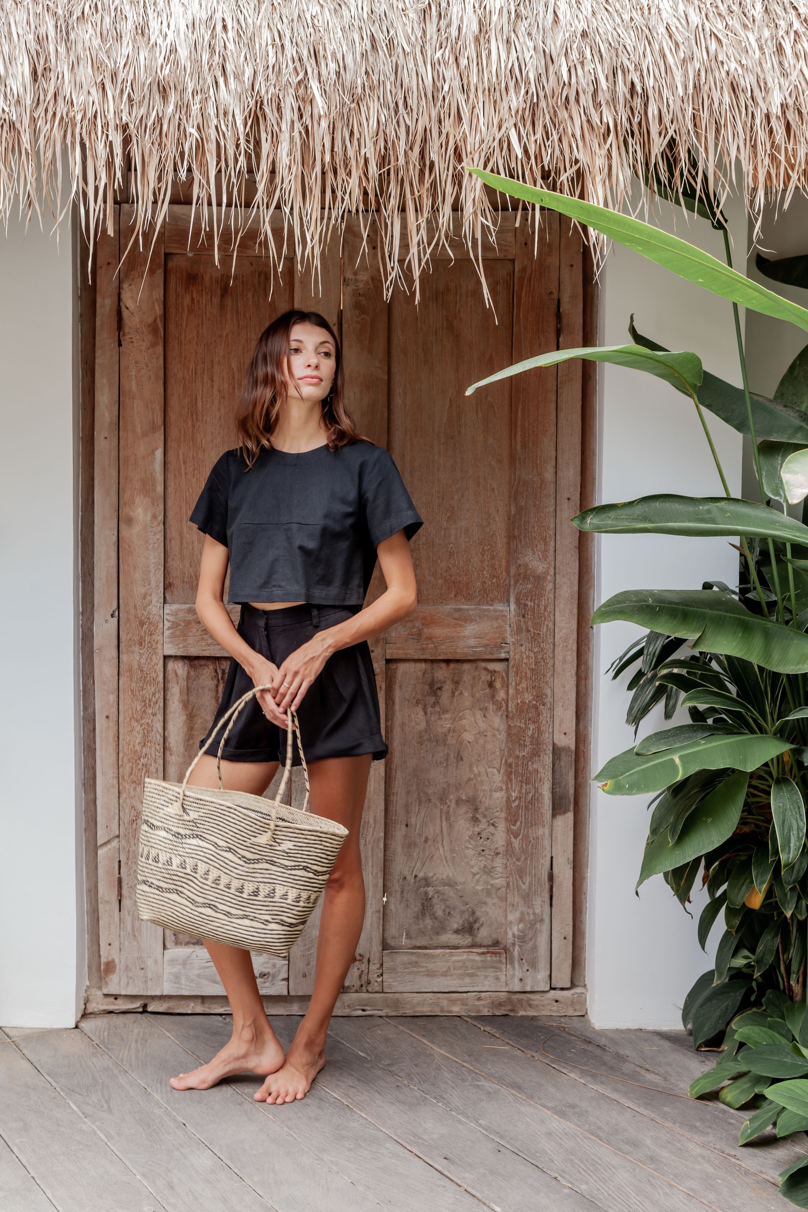 Avery Rattan Day Tote Bag