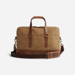 Vincent Slim Waxed Canvas Briefcase