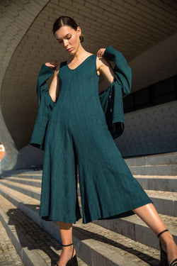 Willow Wide Rib Jumpsuit Jumpsuits Mien XS Rich Teal 