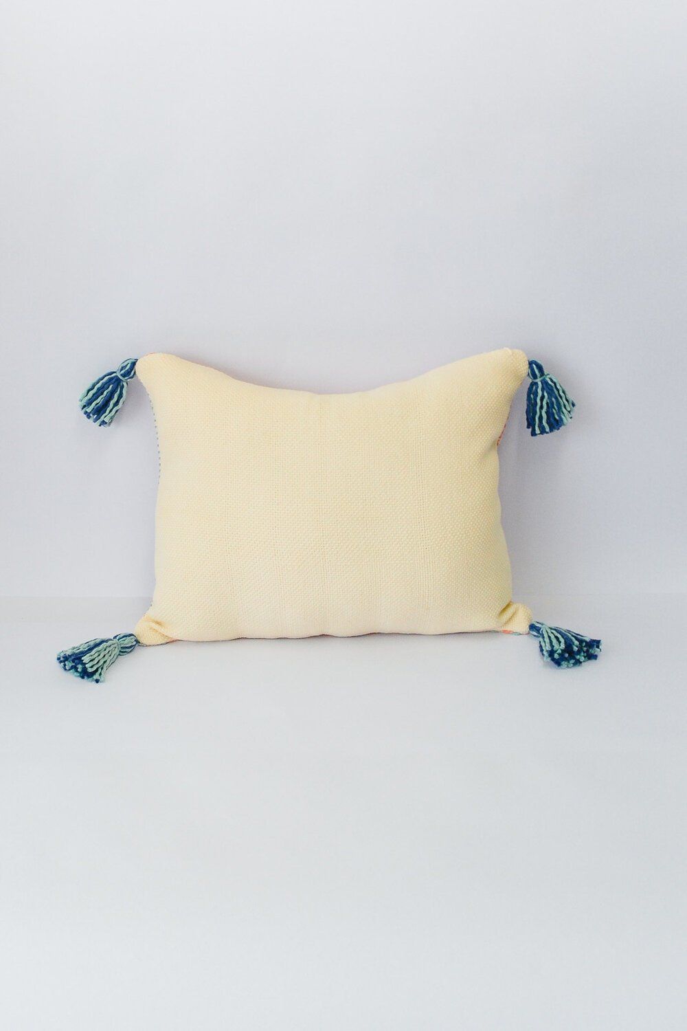 Jardín Throw Pillow Cover - Seaglass + Apricot