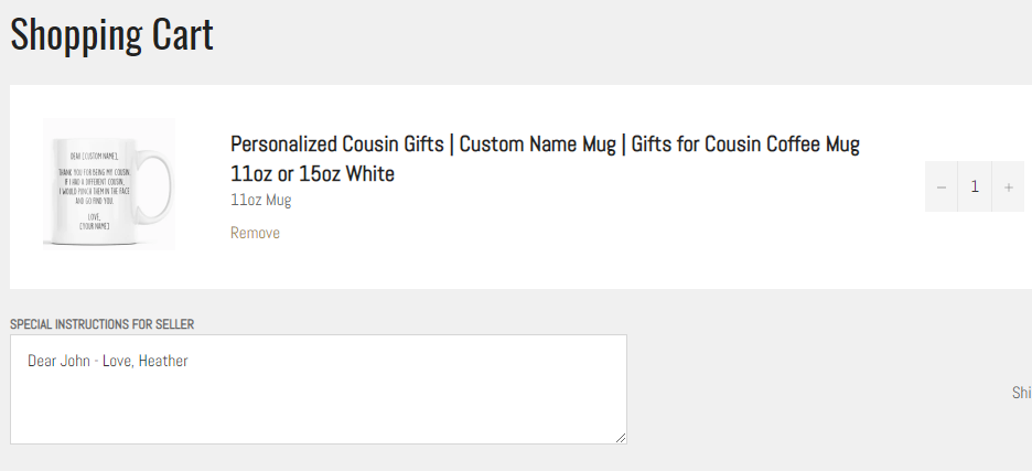 Custom Name Mug Instructions