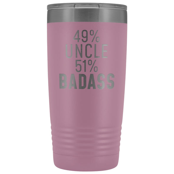 Best Uncle Gift: 49% Uncle 51% Badass Insulated Tumbler 20oz $29.99 | Light Purple Tumblers