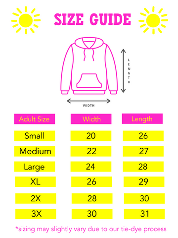 Care Guide & Size Chart - Sunshine Sisters