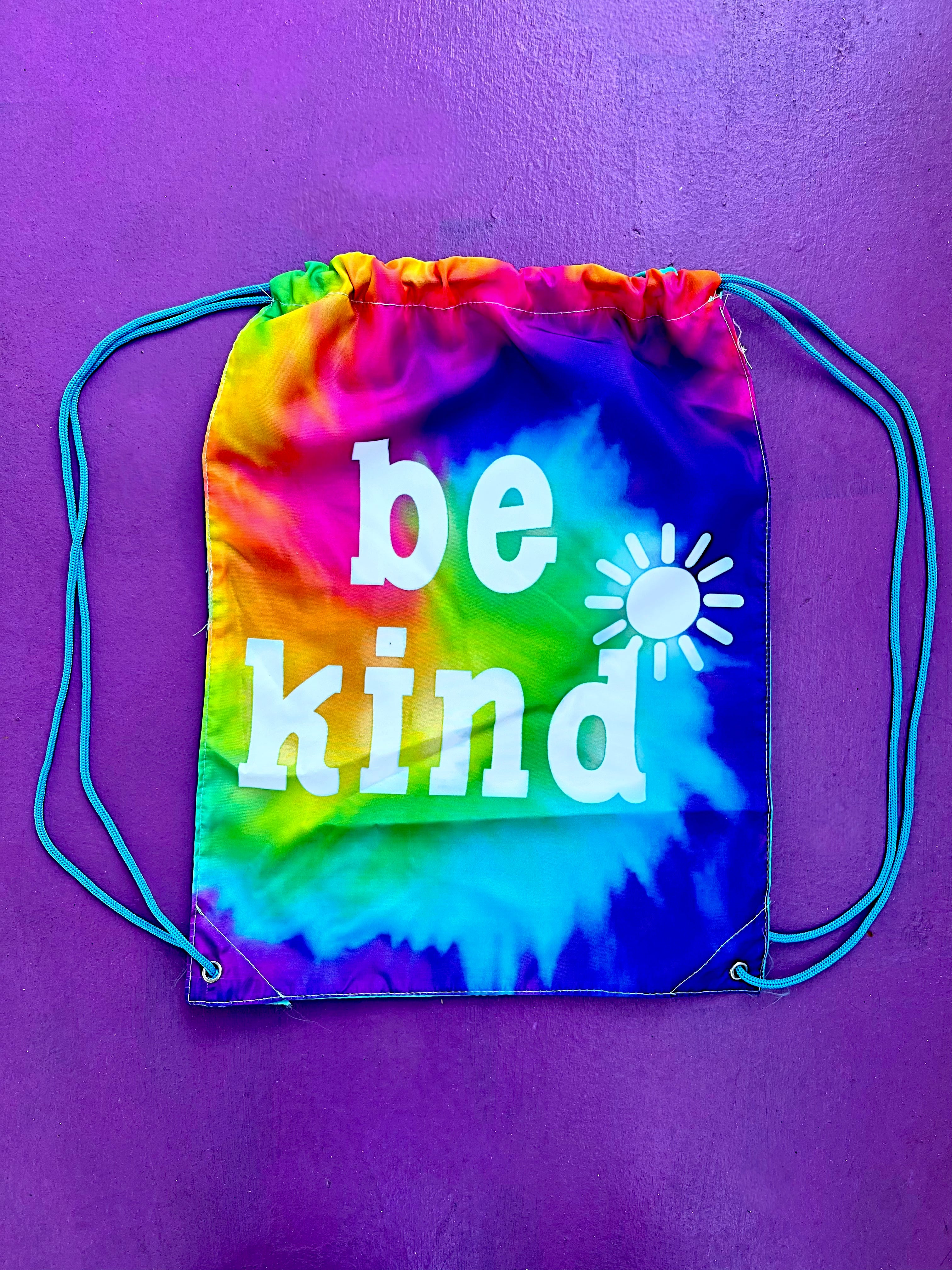 Image of Be Kind Rainbow Cinch Backpack