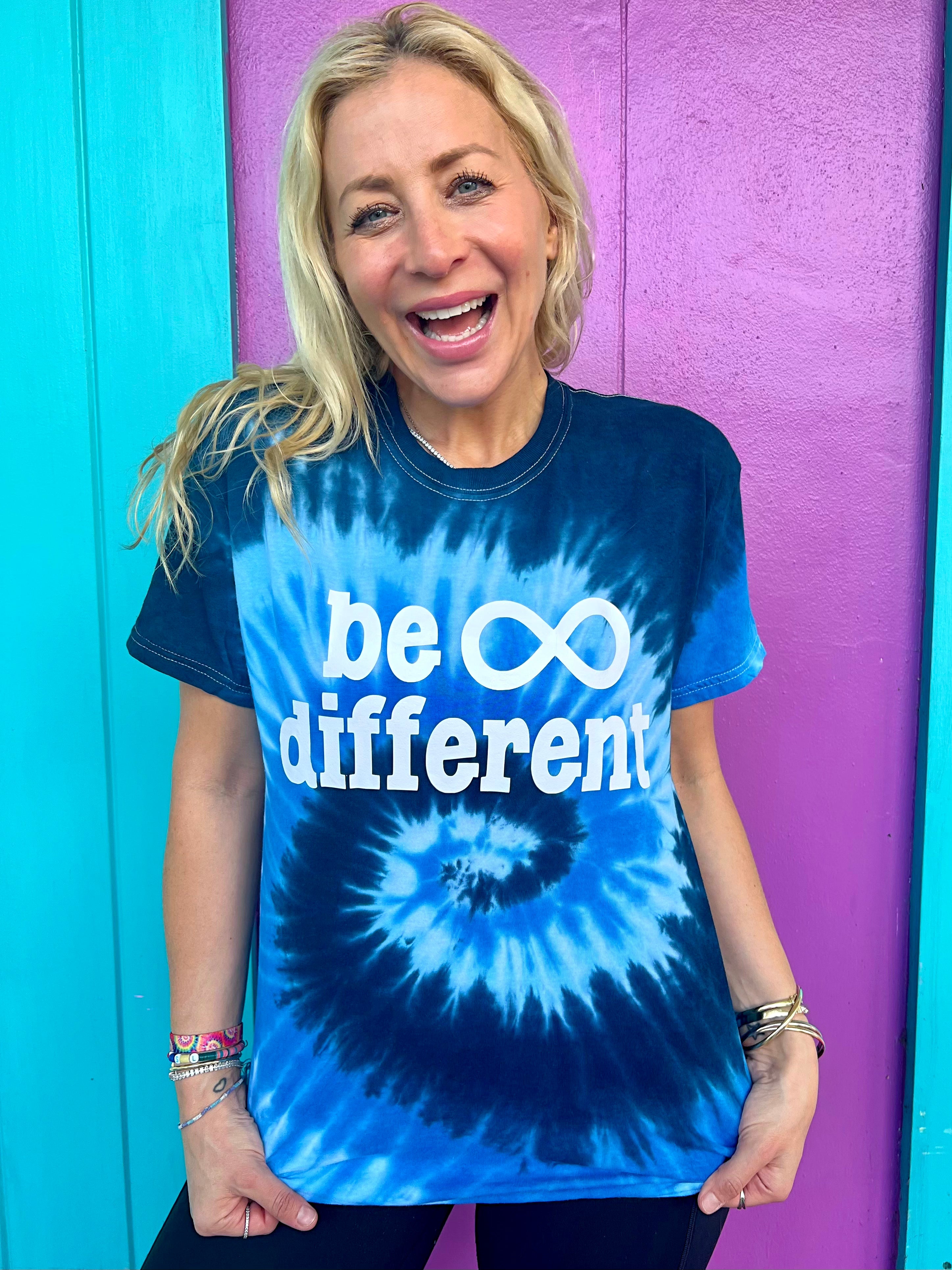 Image of Be Different Blue Swirl Tee - For Autism Awareness