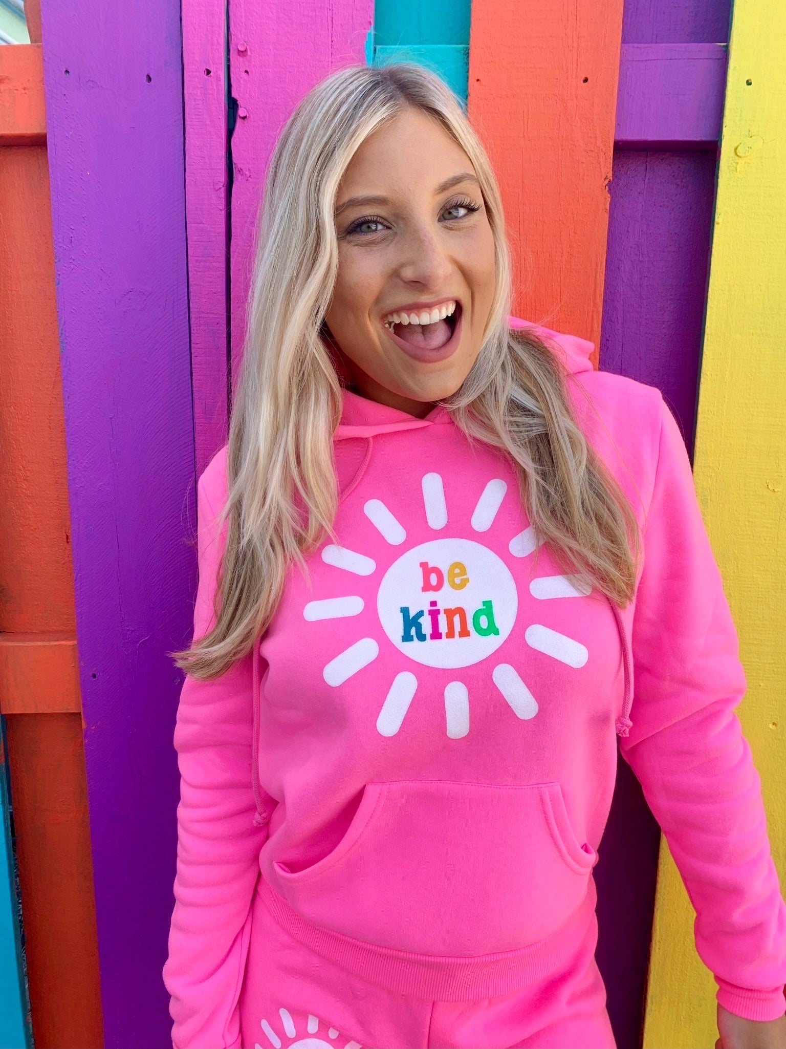 Image of Be Kind Bubblegum Hoodie