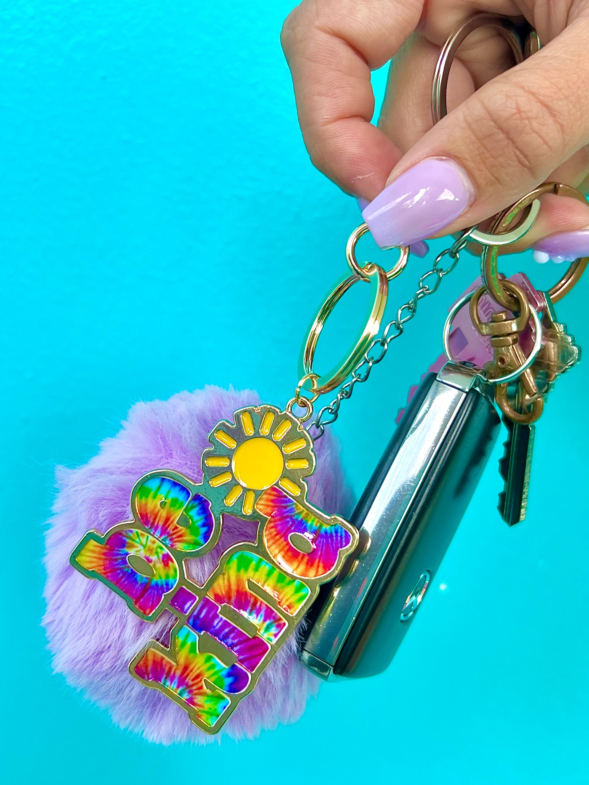 Image of Be Kind Tie-Dye Keychain