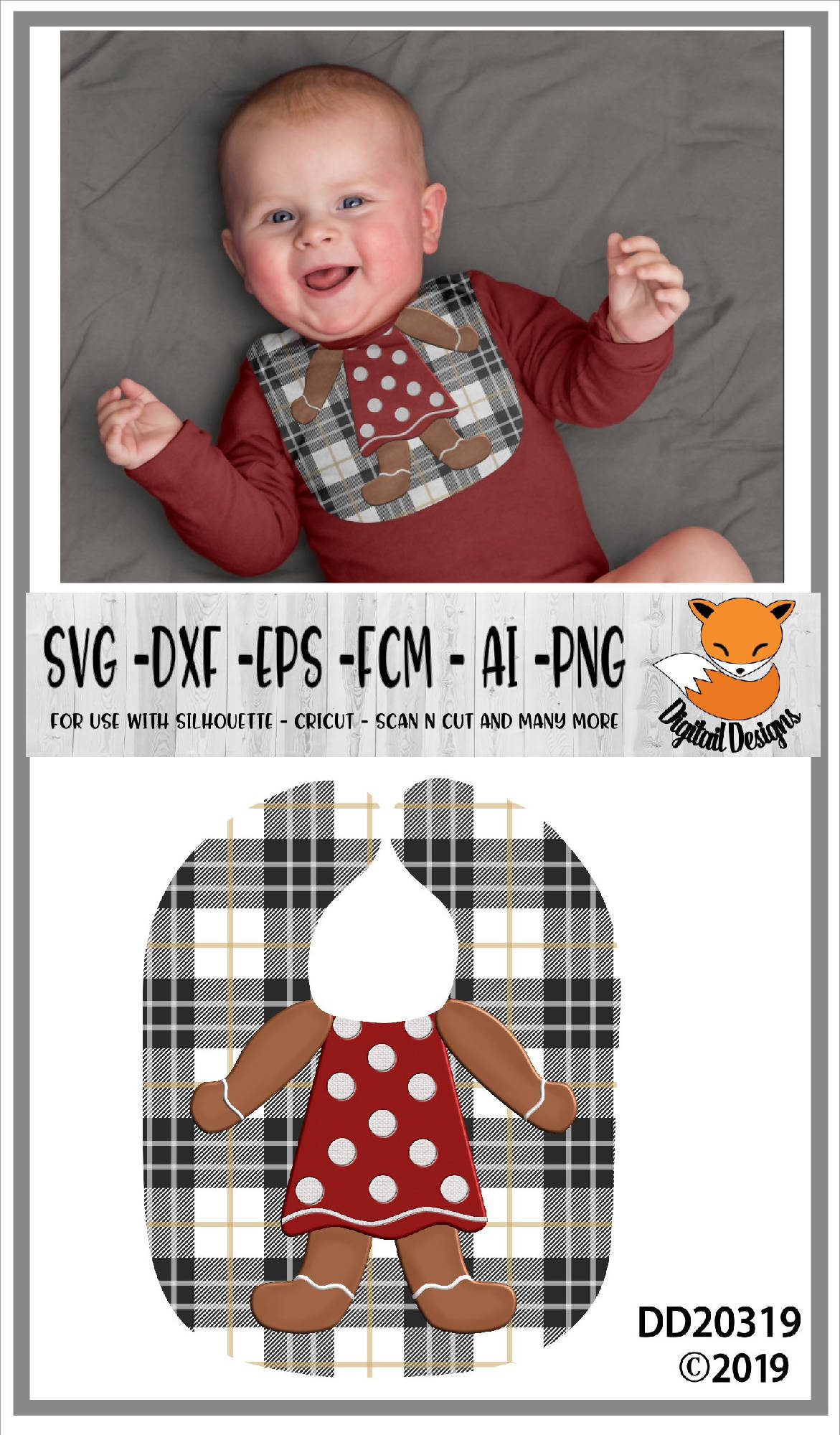 Download Funny Gingerbread Baby Bib Sublimation Design Svg Font Market