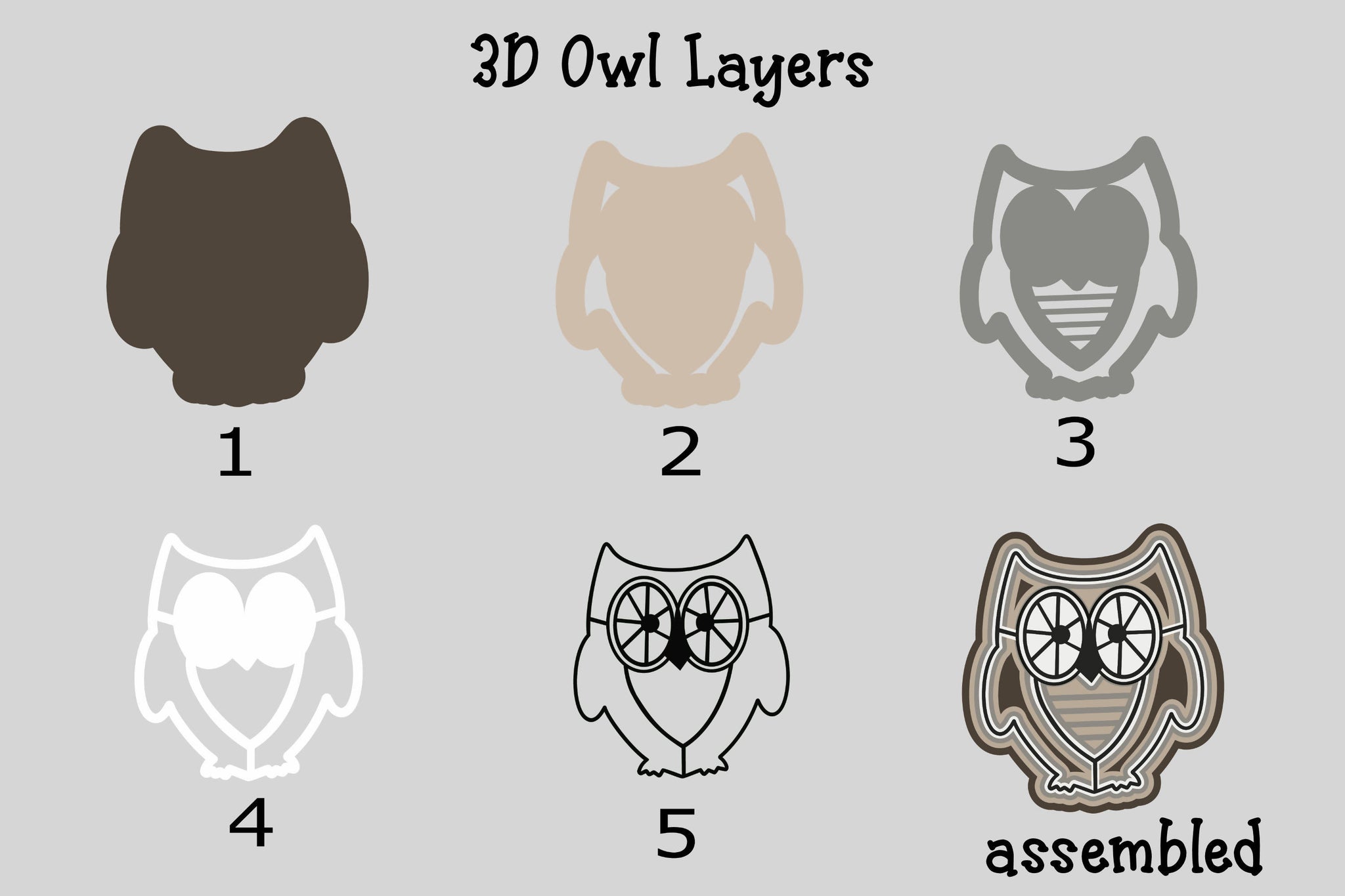 Download 3D Layered Owl SVG Design - SVG & Font Market